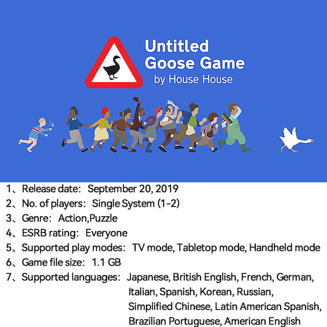 Untitled Goose Game Nintendo Switch Game Deals for Nintendo Switch OLED  Nintendo Switch Lite Switch Game Card Physical - AliExpress